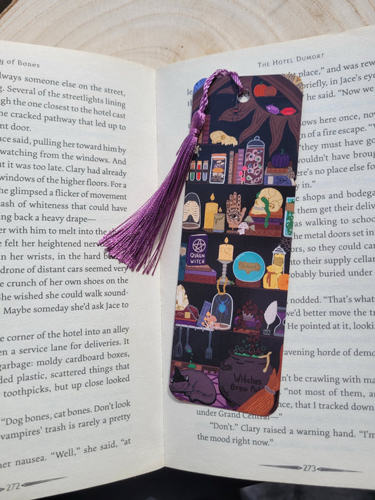 Witchy bookshelf Bookmark, magical library bookmark, fantasy witch bookish gift