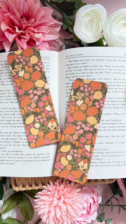 Cottagecore floral and moth bookmark