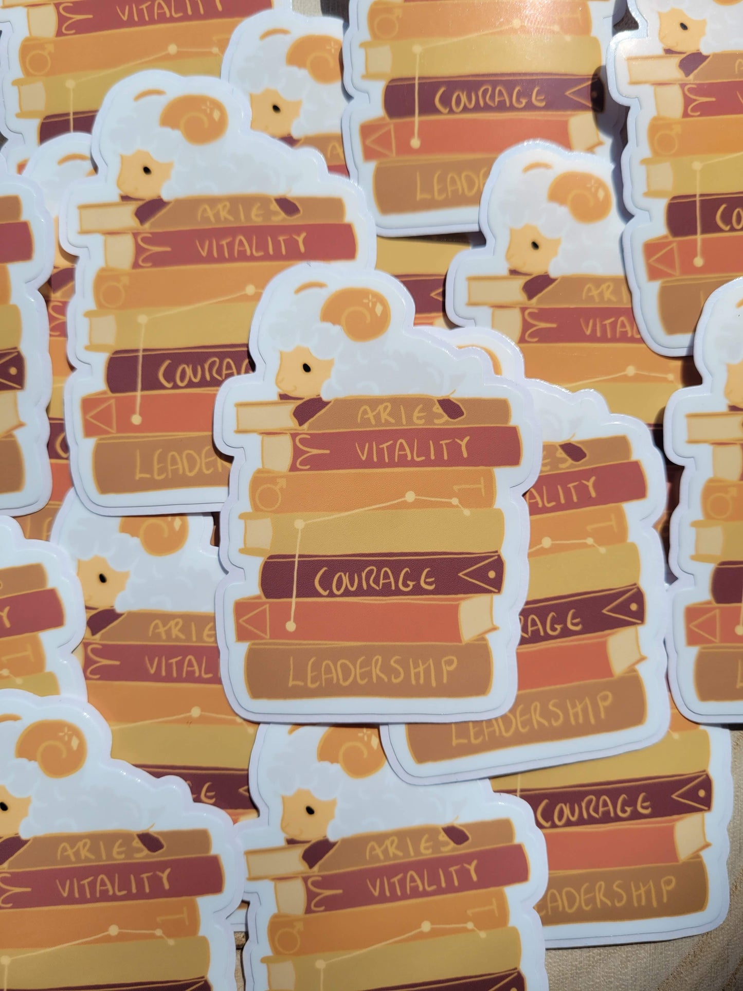 Aries bookstack Sticker