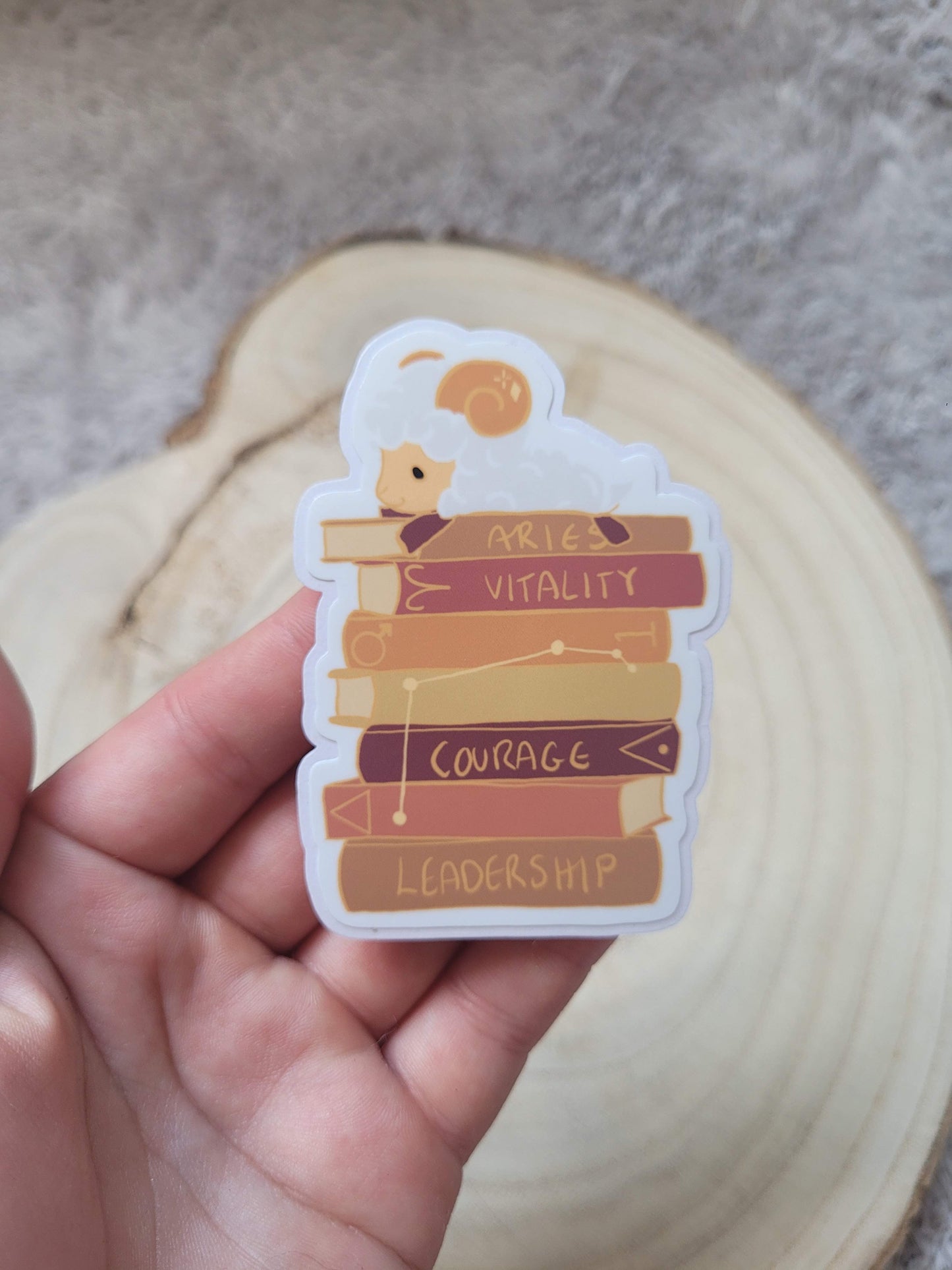 Aries bookstack Sticker