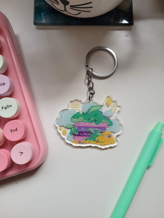 Dragon bookstack keychain