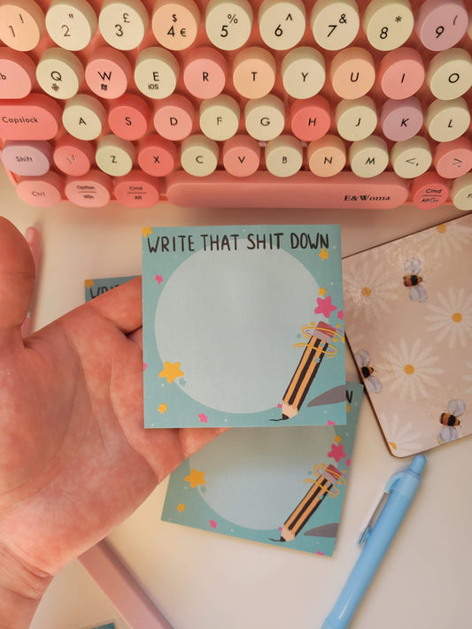 Write that sh*t down sticky note pad