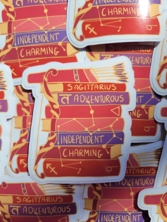 Sagittarius Bookstack Sticker