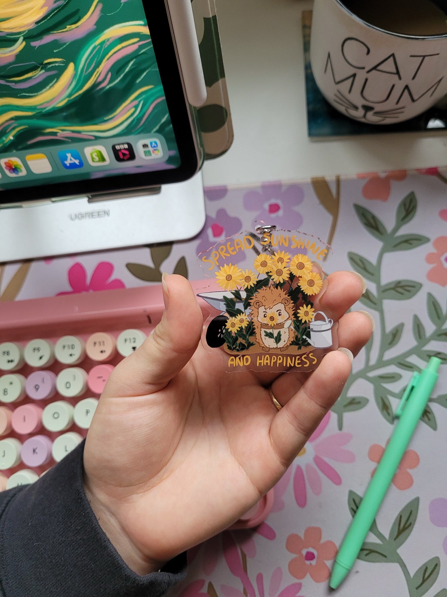 Spread happiness keychain