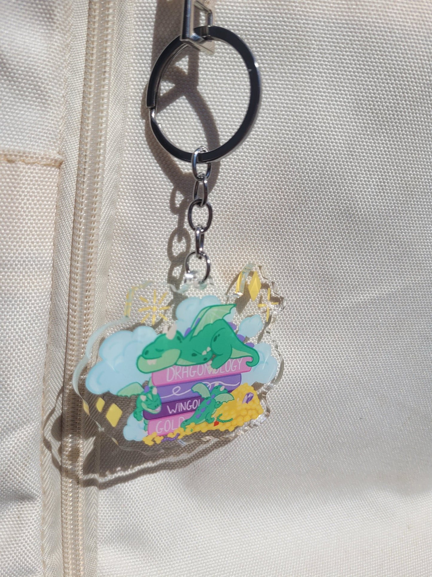 Dragon bookstack keychain