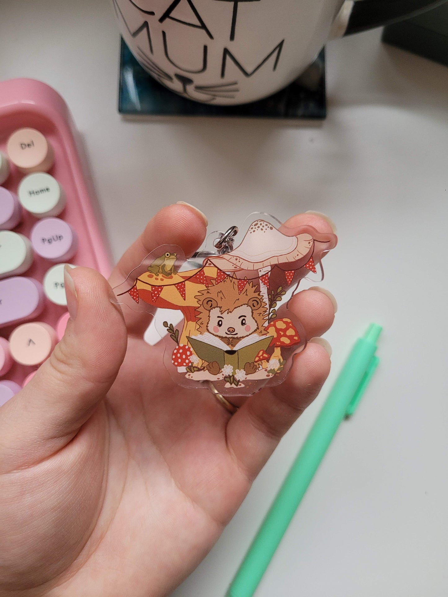 Owen reading keychain