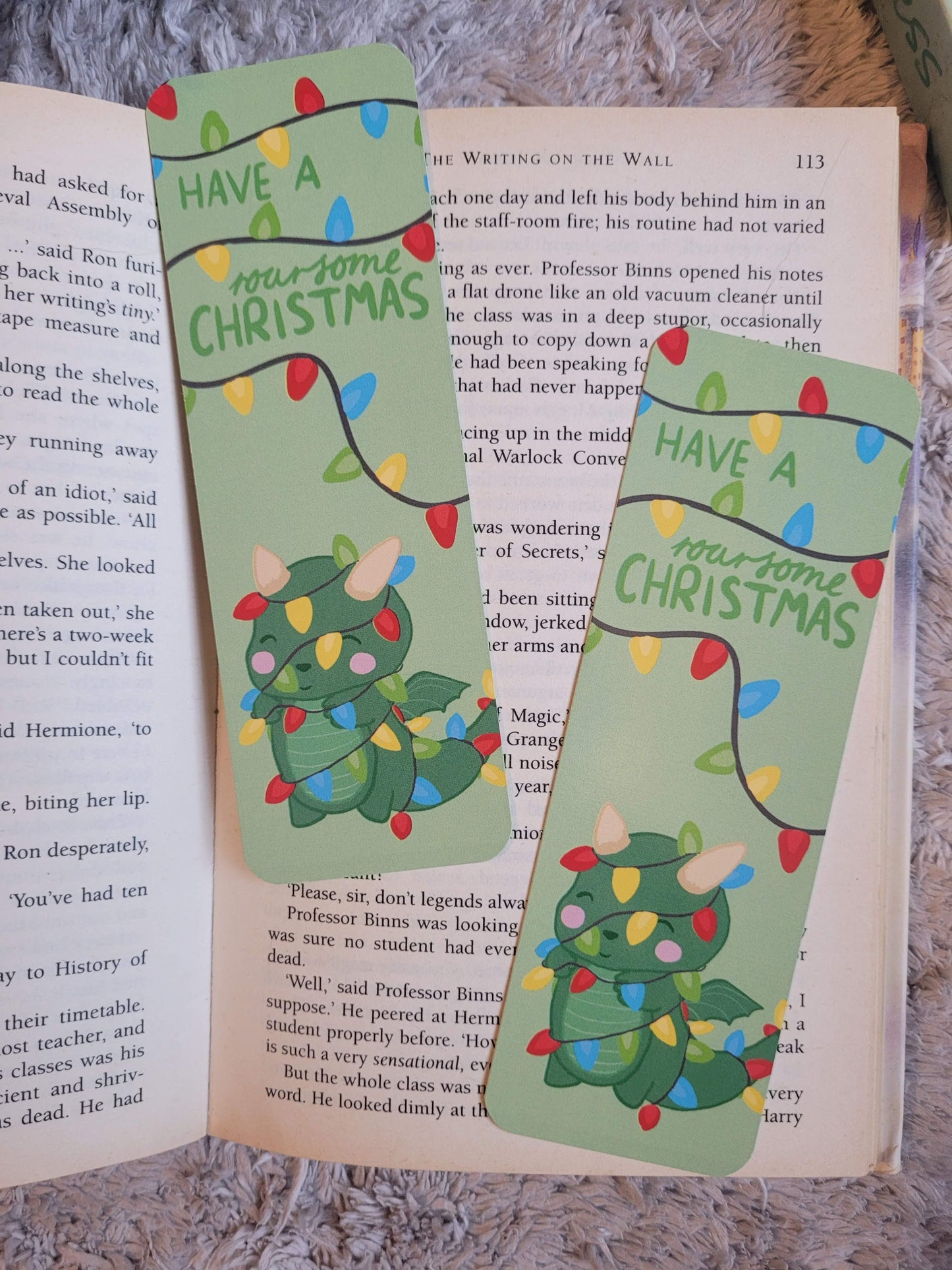 Have a roarsome Christmas bookmark