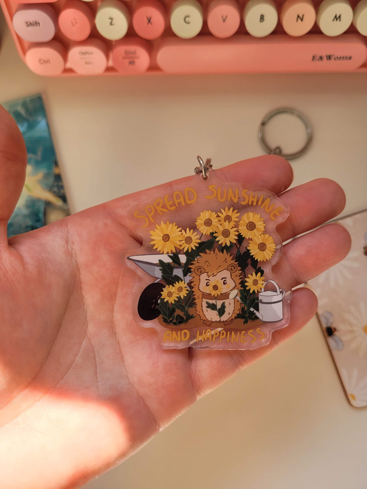 Spread happiness keychain