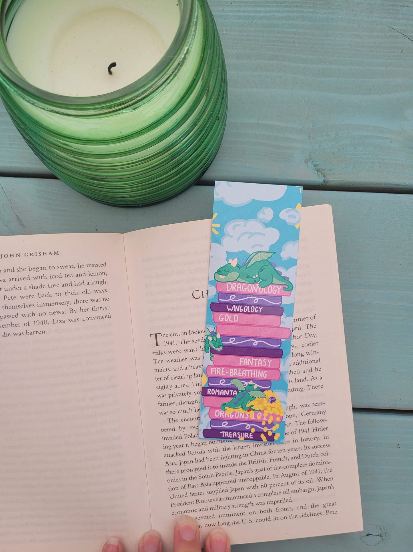 Cozy Dragon Bookmark Double Sided | Fantasy Book Lover Gift | Cute Dragon Bookish Accessory | Midnight Reader Aesthetic