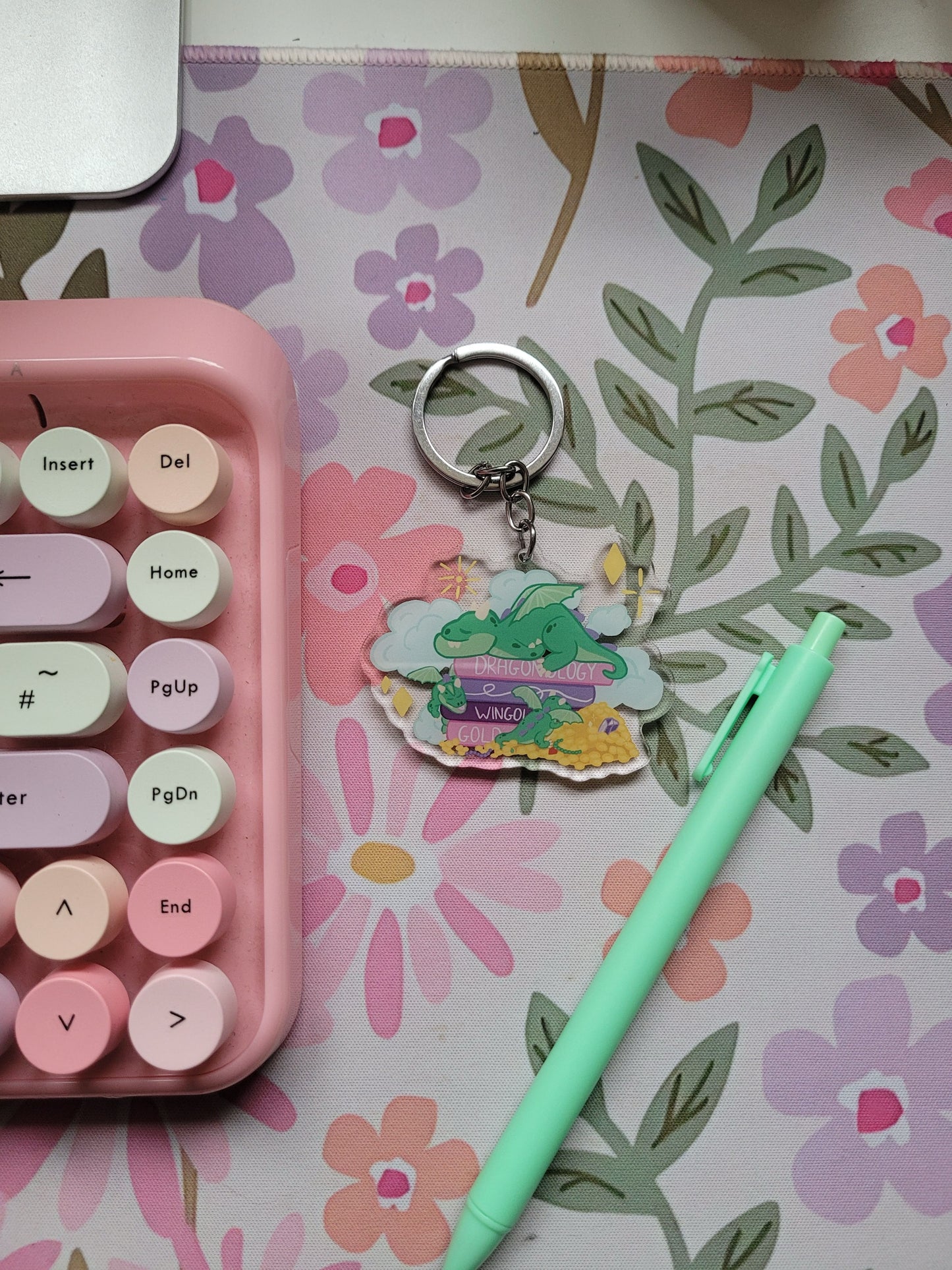 Dragon bookstack keychain