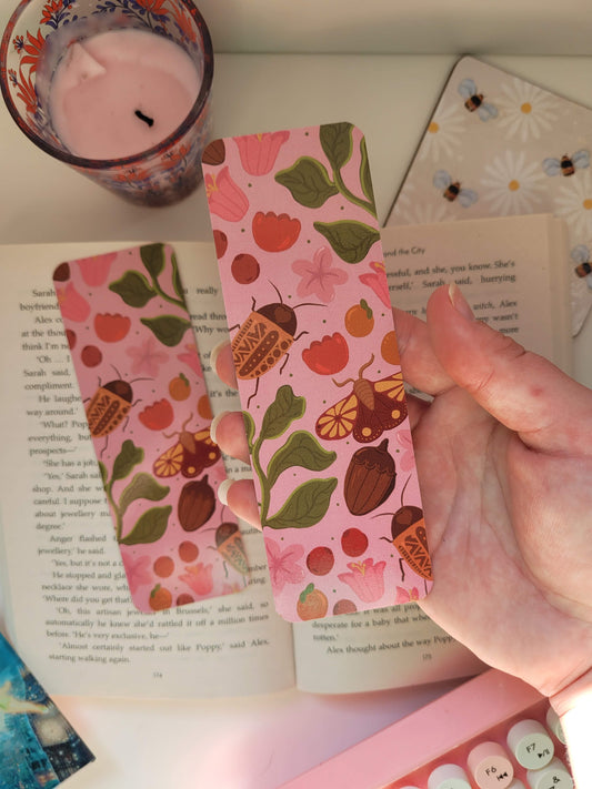 Pink insect bookmark