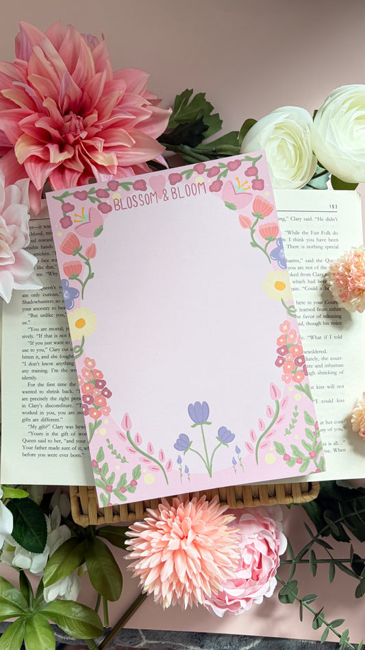 Floral blossom and bloom daily A5 memo pad