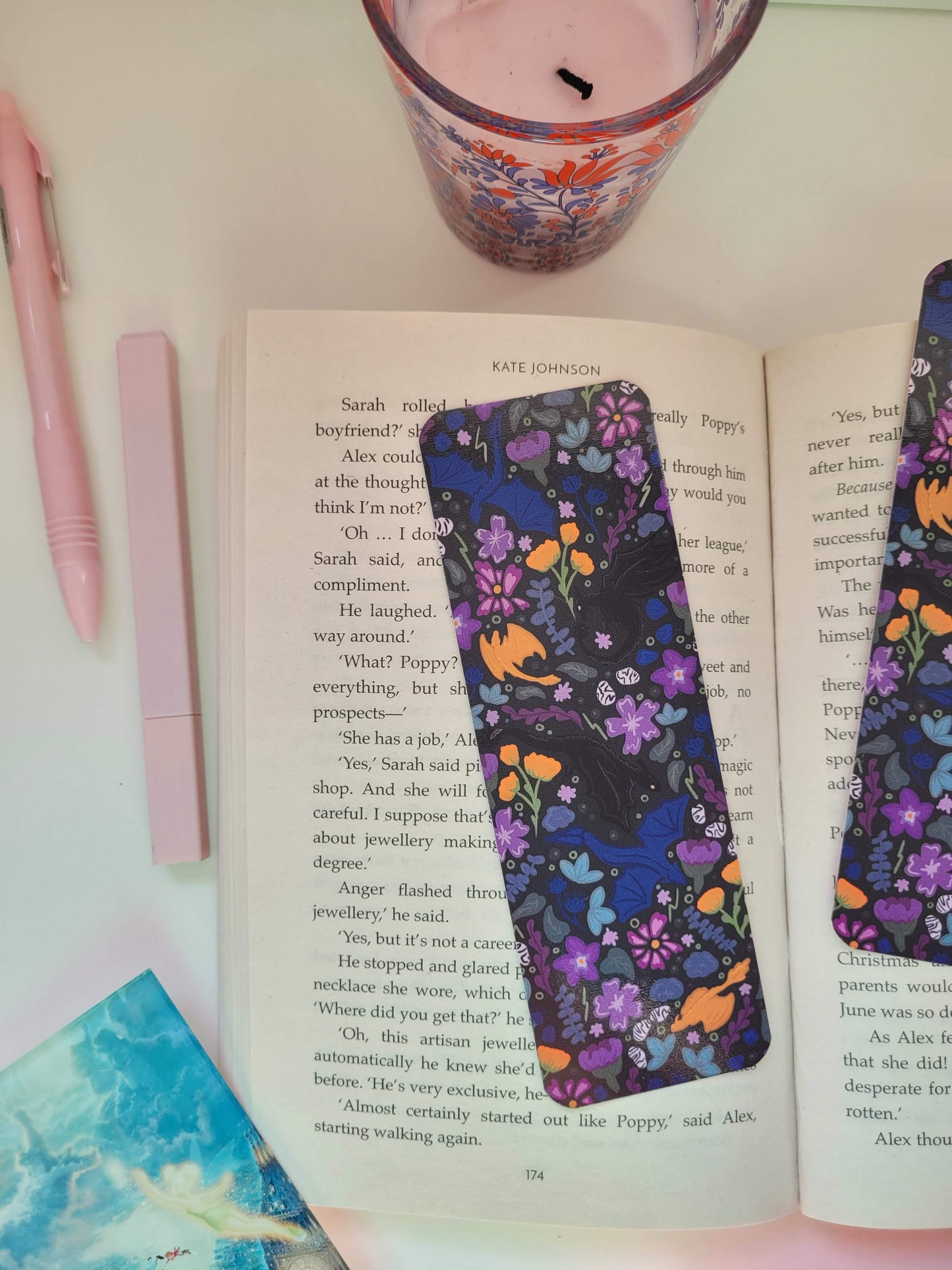 Fantasy dragon bookmark, Romantasy reading gift and accessory.