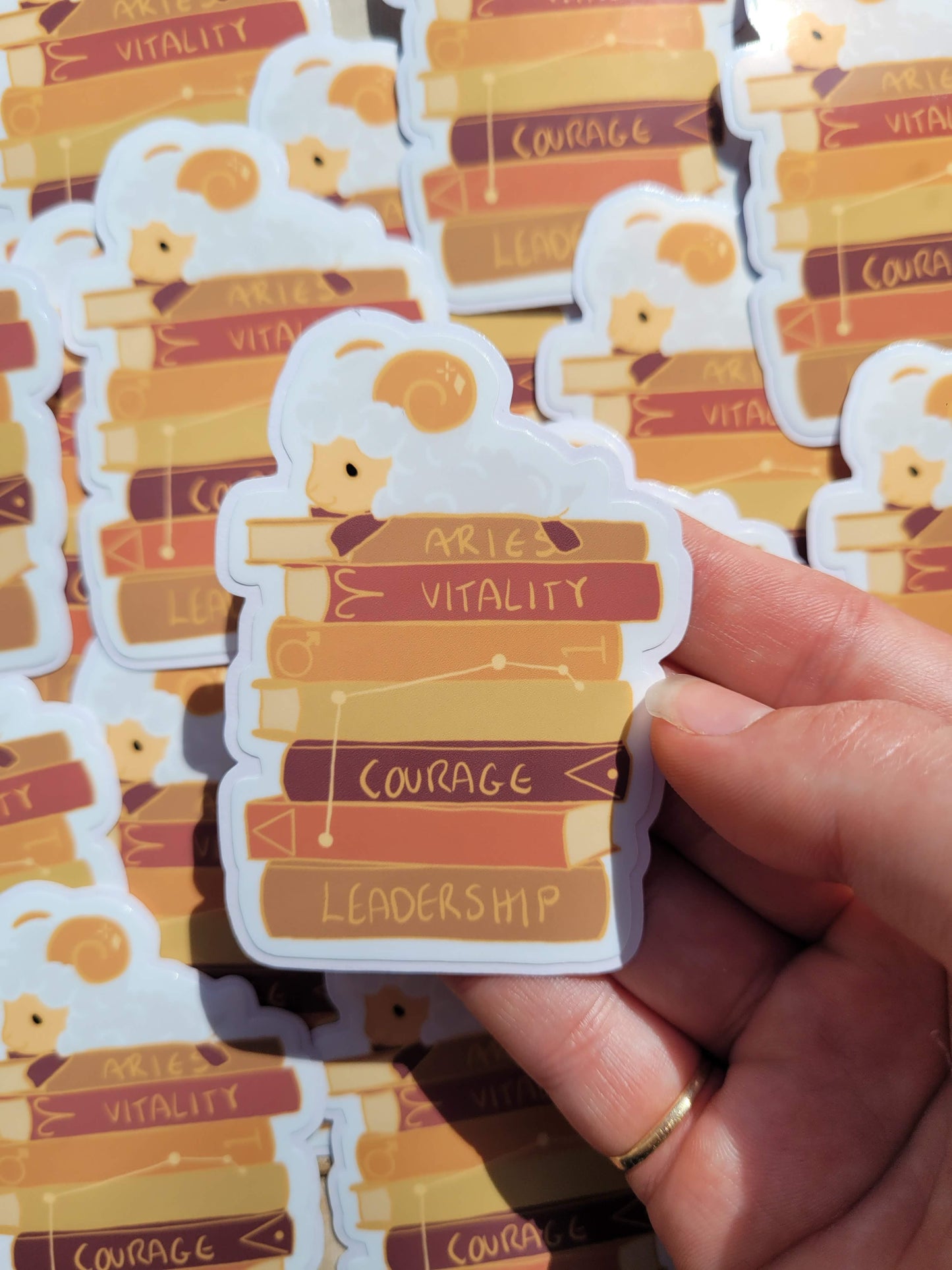 Aries bookstack Sticker