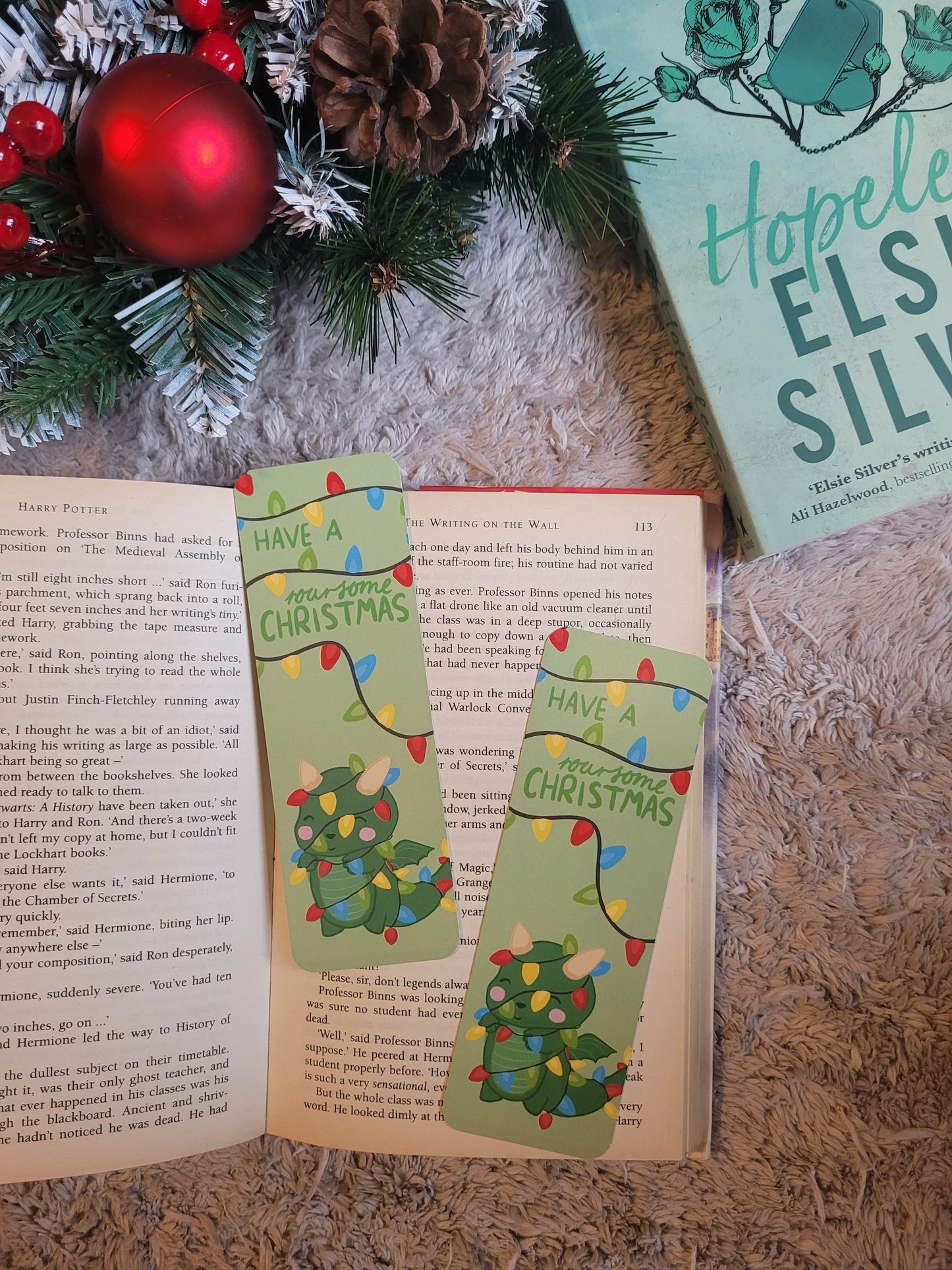Have a roarsome Christmas bookmark