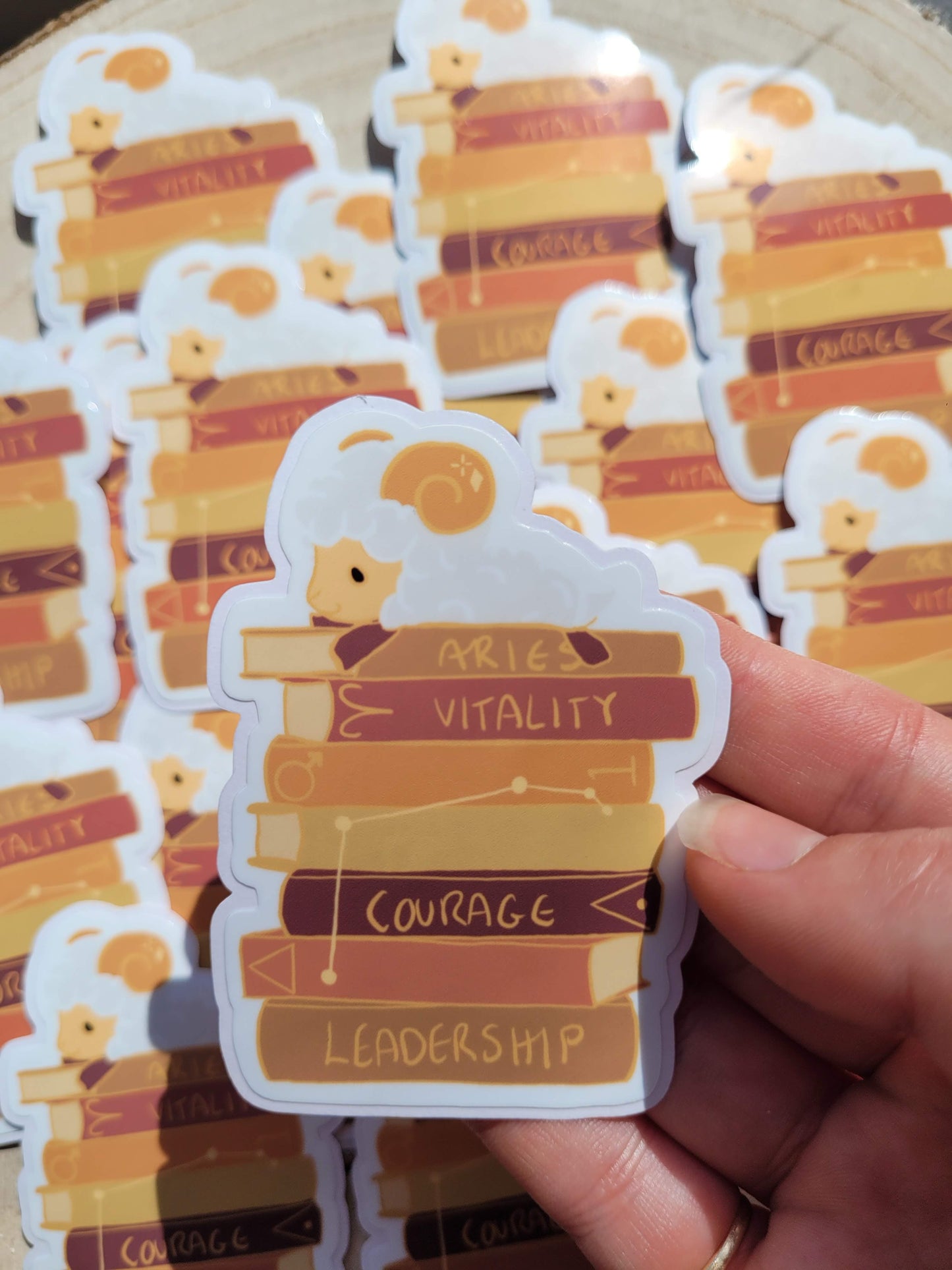 Aries bookstack Sticker