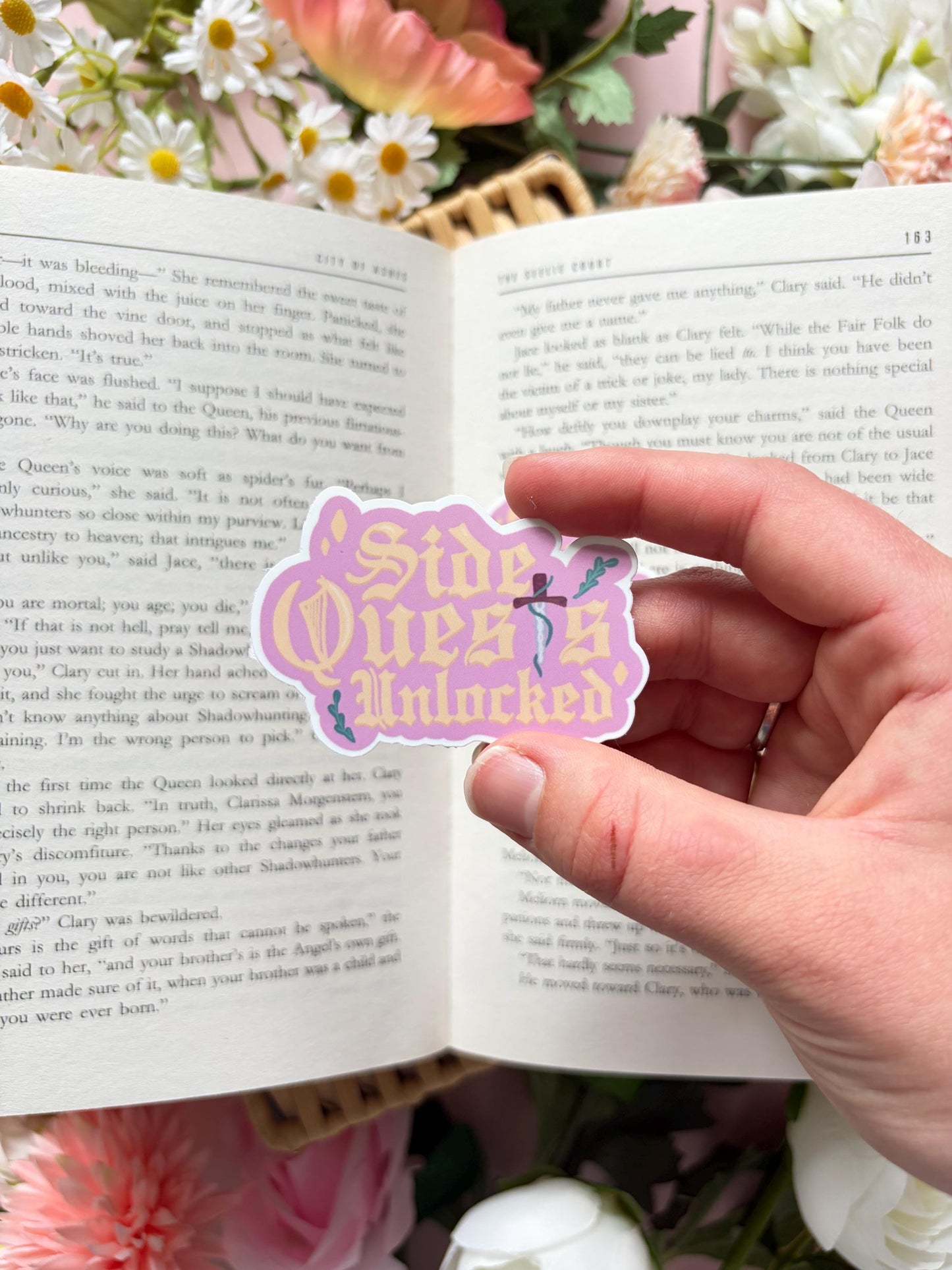 Side Quests Unlocked Glossy Vinyl Sticker | Whimsical Fantasy Sticker | Cozy Adventure Aesthetic Decal | Handmade Vinyl Sticker