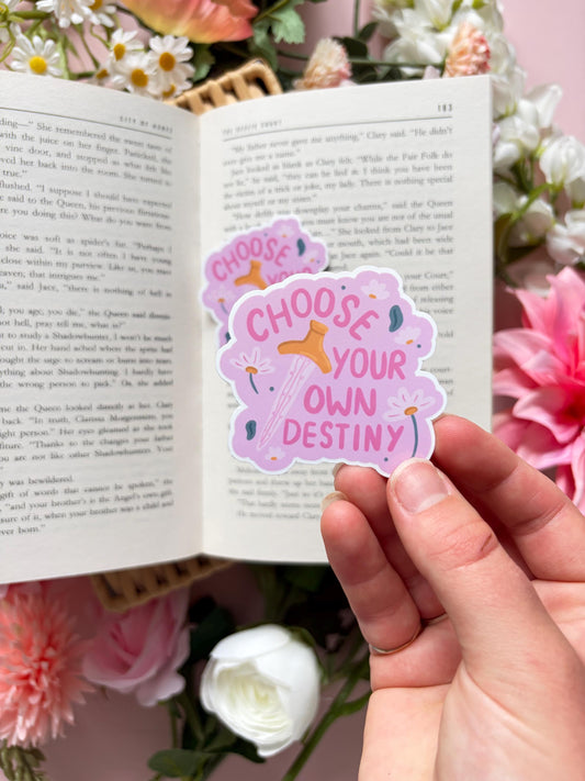 Choose Your Own Destiny Glossy Vinyl Sticker | Whimsical Fantasy Sticker | Magical Sword Aesthetic Decal | Handmade Vinyl Sticker