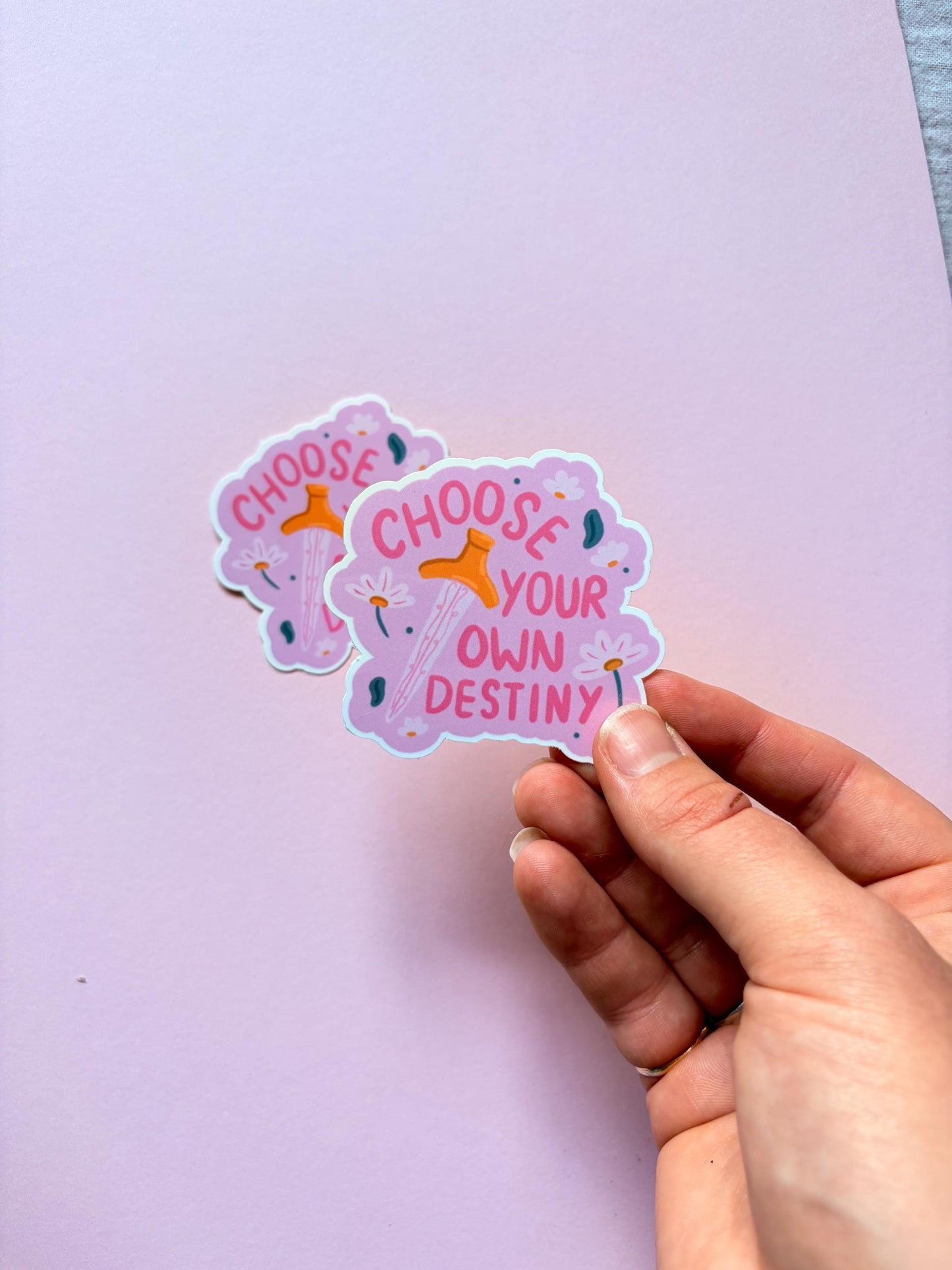 Choose Your Own Destiny Glossy Vinyl Sticker | Whimsical Fantasy Sticker | Magical Sword Aesthetic Decal | Handmade Vinyl Sticker