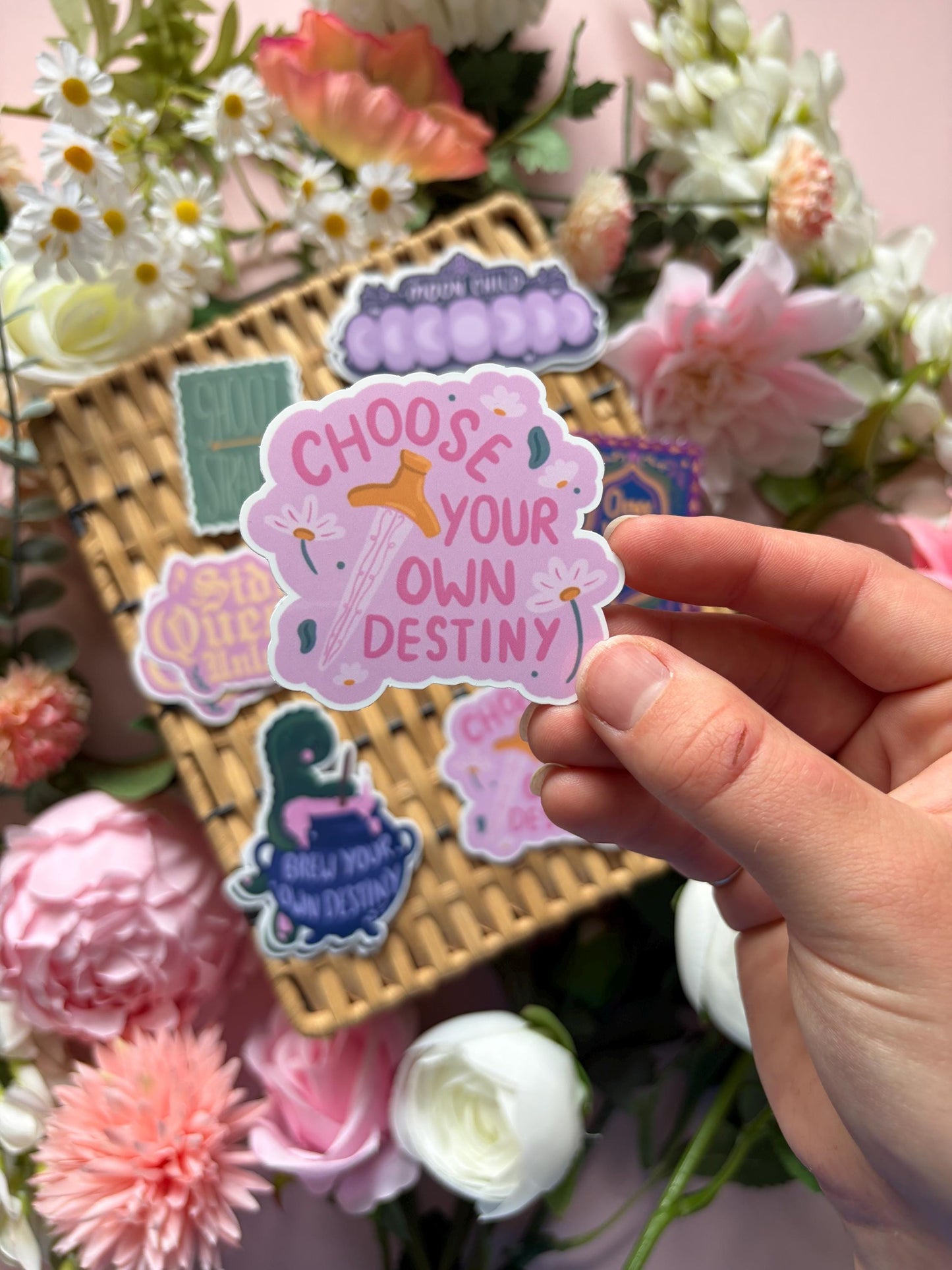 Choose Your Own Destiny Glossy Vinyl Sticker | Whimsical Fantasy Sticker | Magical Sword Aesthetic Decal | Handmade Vinyl Sticker