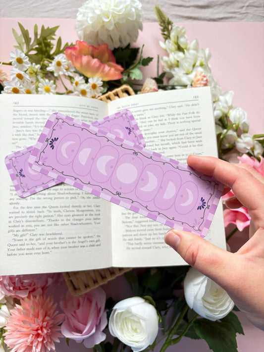 Moon phases whimsical bookmark, celestial lover gift, romantasy bookish accessory, witchy themed bookmark