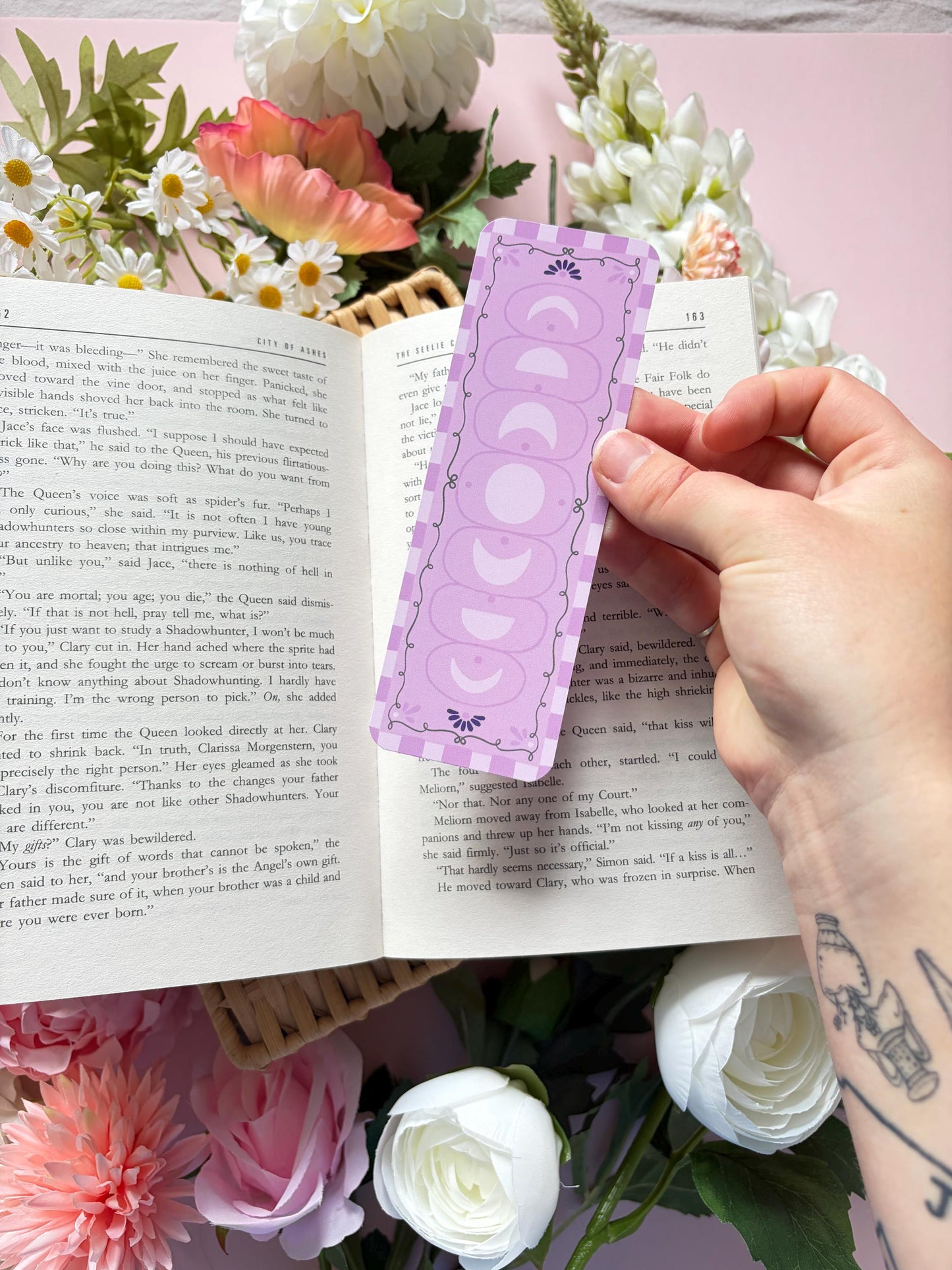 Moon phases whimsical bookmark, celestial lover gift, romantasy bookish accessory, witchy themed bookmark