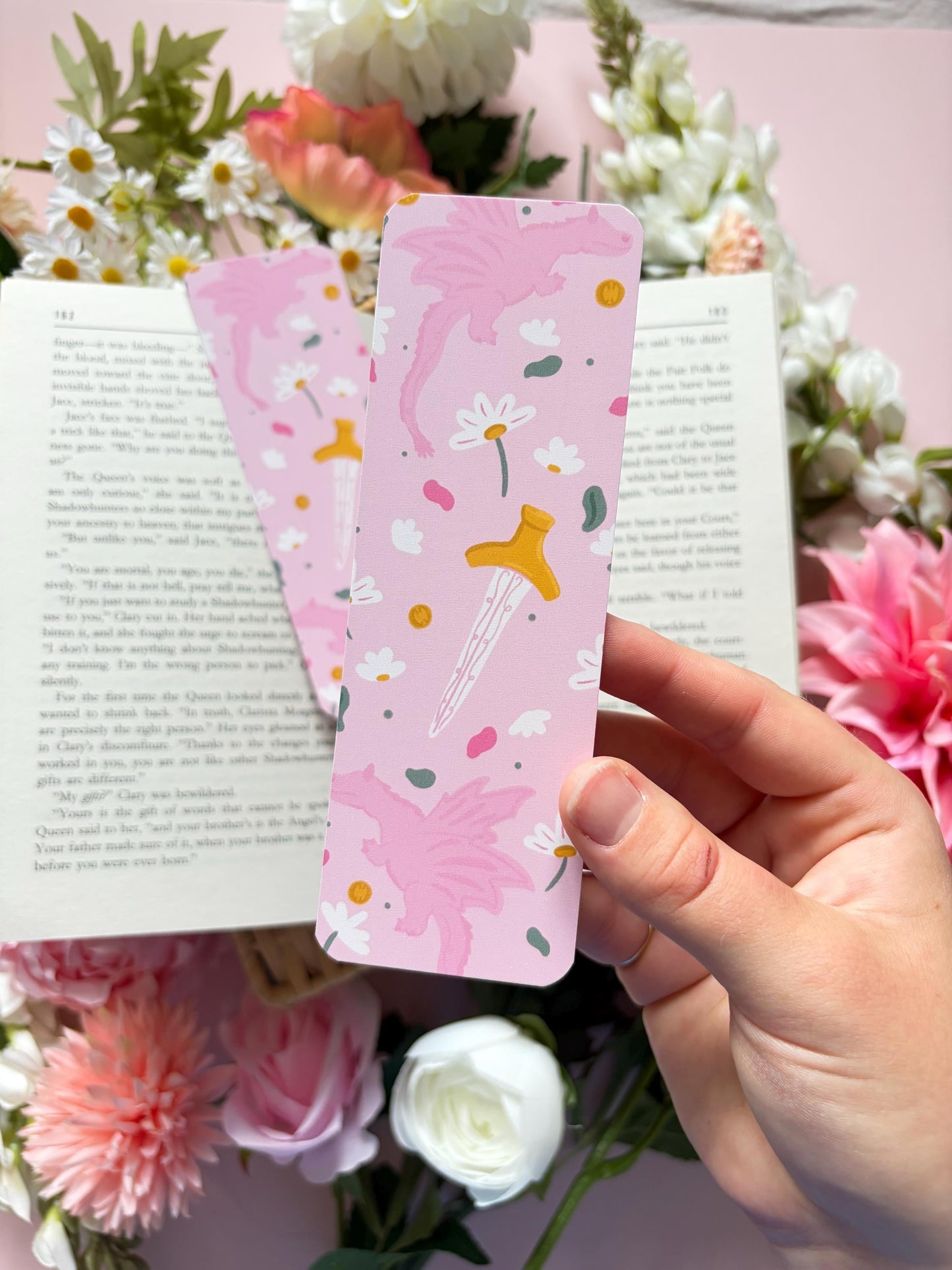 Dragon and sword bookmark, whimsical fantasy bookmark,