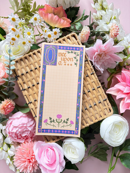 Fairytale Fantasy Notepad | Medieval Inspired Tear-Off Memo Pad | Cute Bookish Desk Stationery