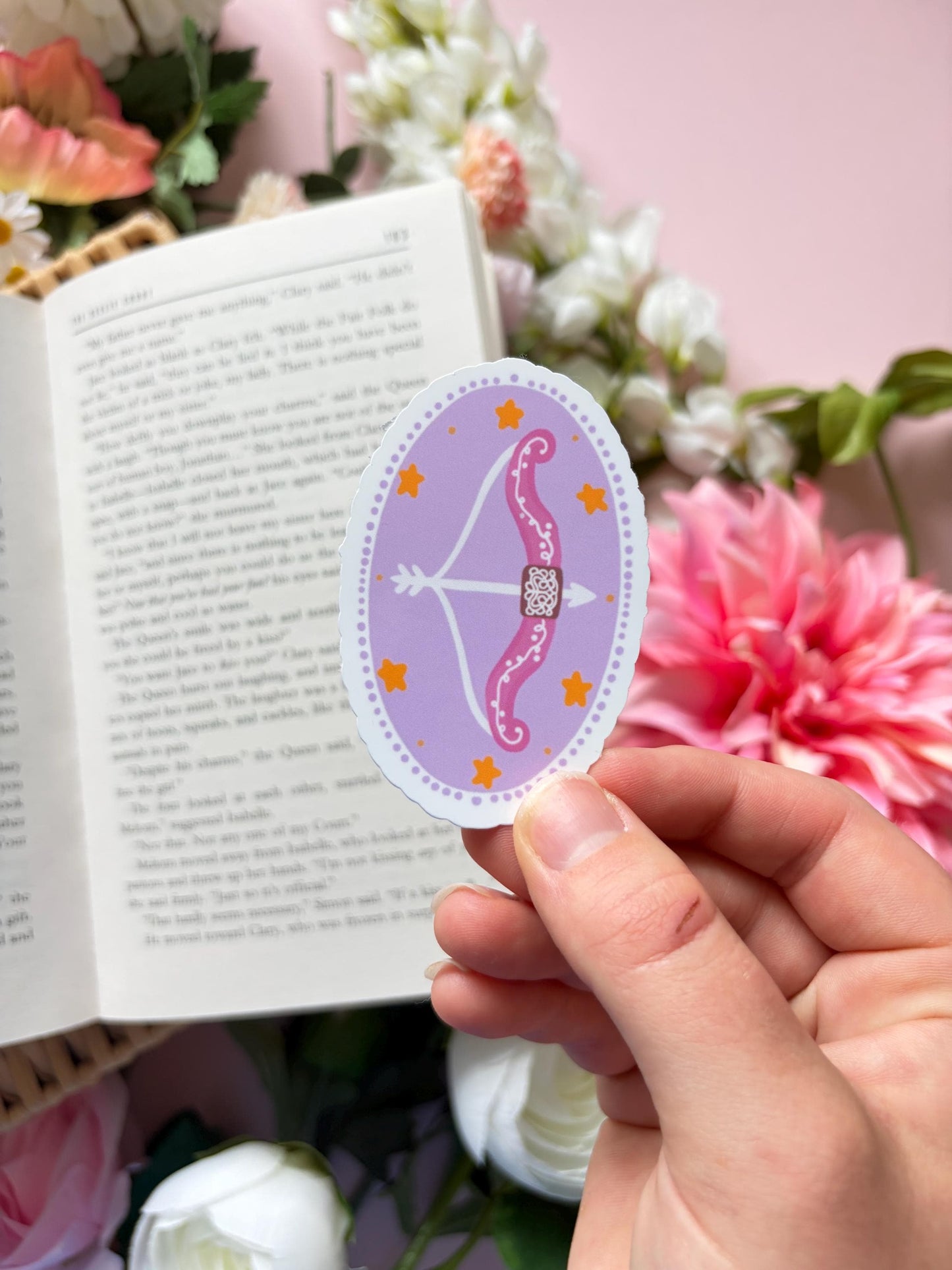 Fantasy Bow and Arrow Vinyl Sticker | Cute Archer Sticker | Whimsical Medieval Fantasy Decal
