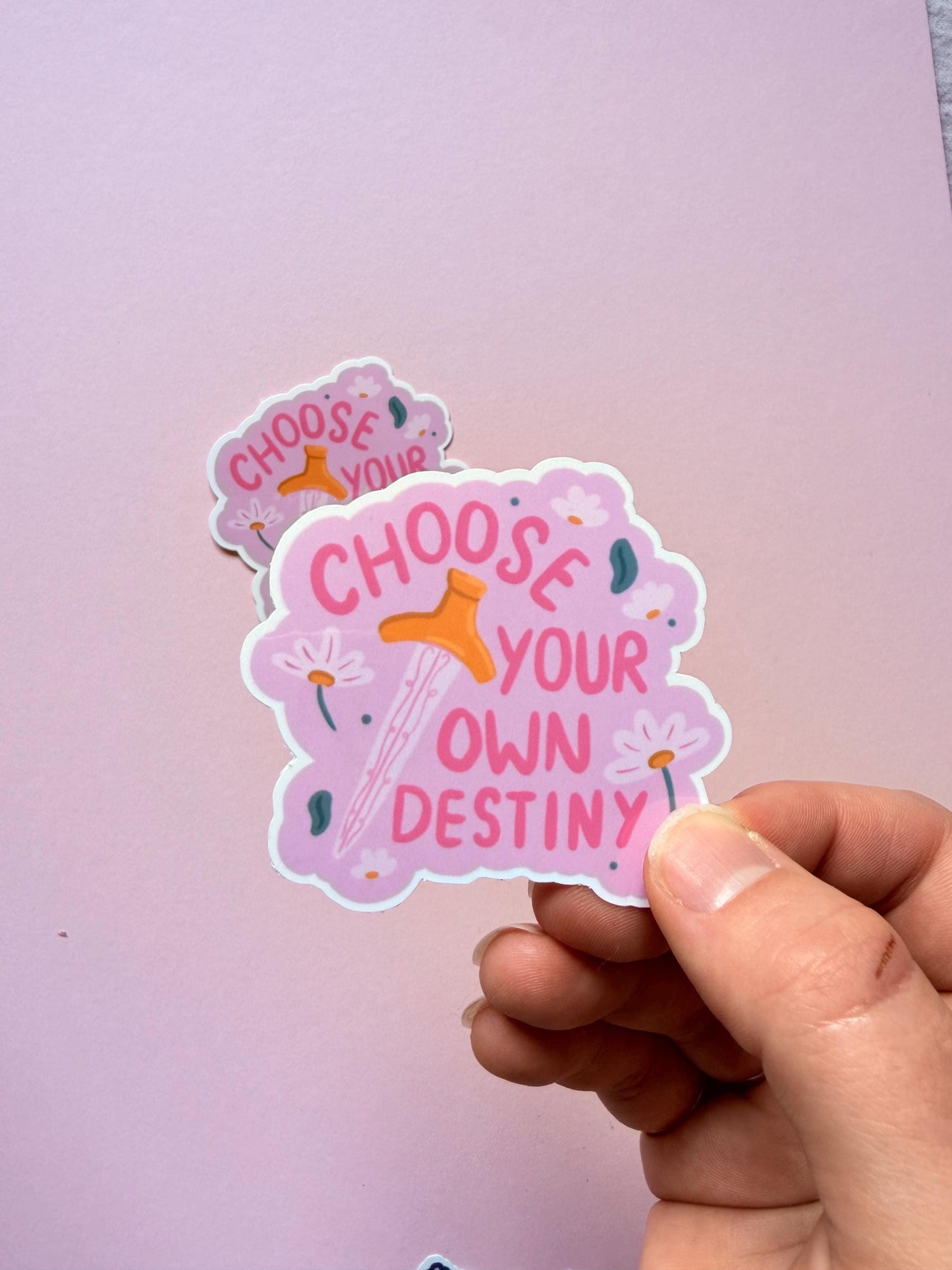 Choose Your Own Destiny Glossy Vinyl Sticker | Whimsical Fantasy Sticker | Magical Sword Aesthetic Decal | Handmade Vinyl Sticker