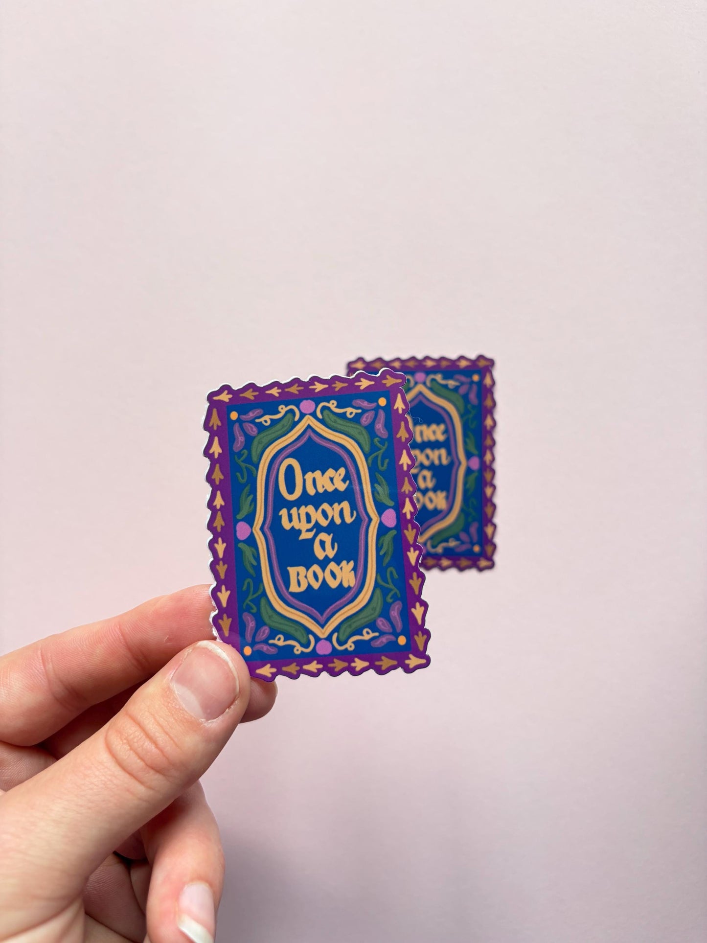 Once Upon a Book Glossy Vinyl Sticker | fantasy lover Sticker | Whimsical Reading Aesthetic Decal | Handmade Vinyl Sticker