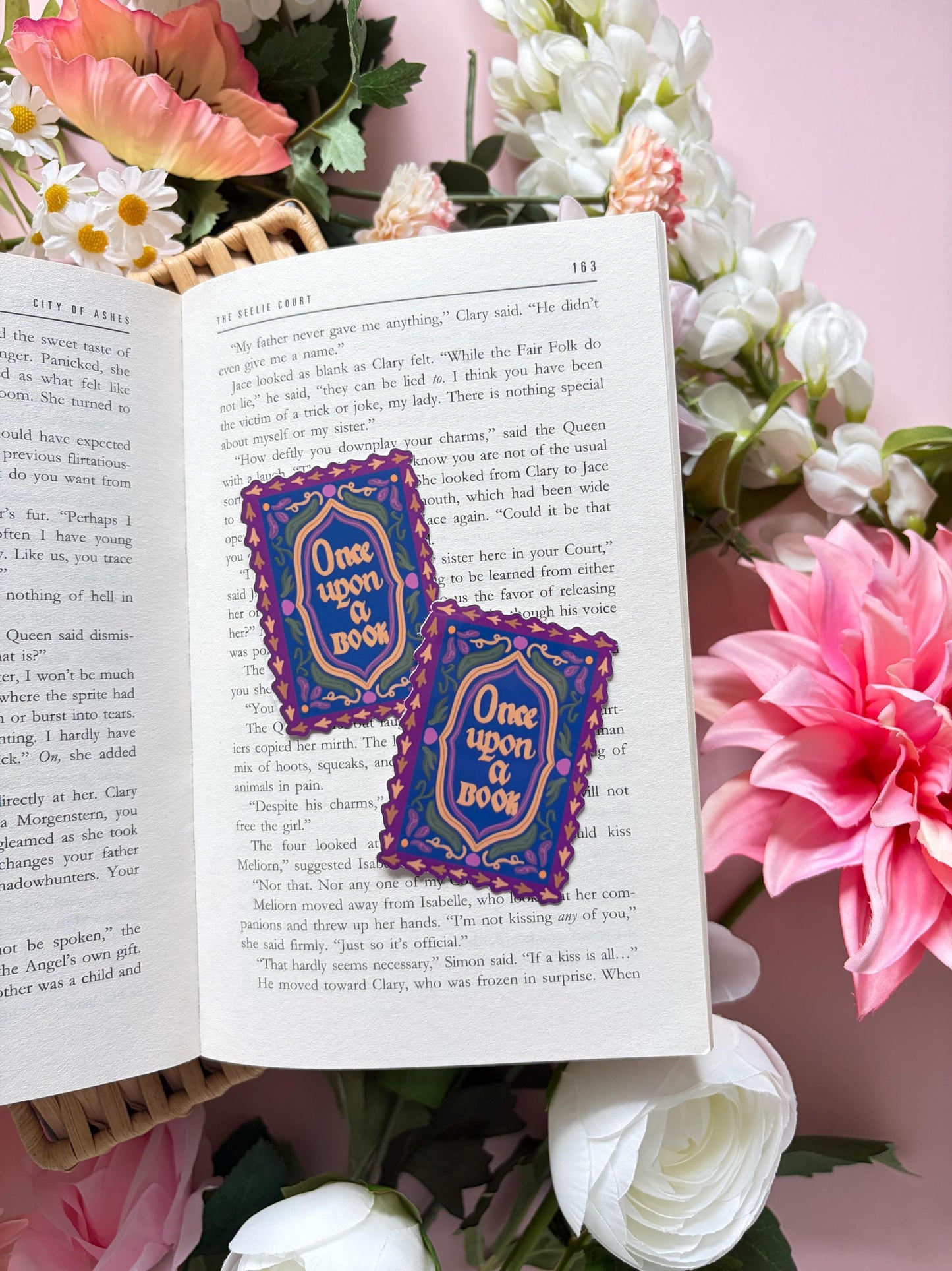 Once Upon a Book Glossy Vinyl Sticker | fantasy lover Sticker | Whimsical Reading Aesthetic Decal | Handmade Vinyl Sticker