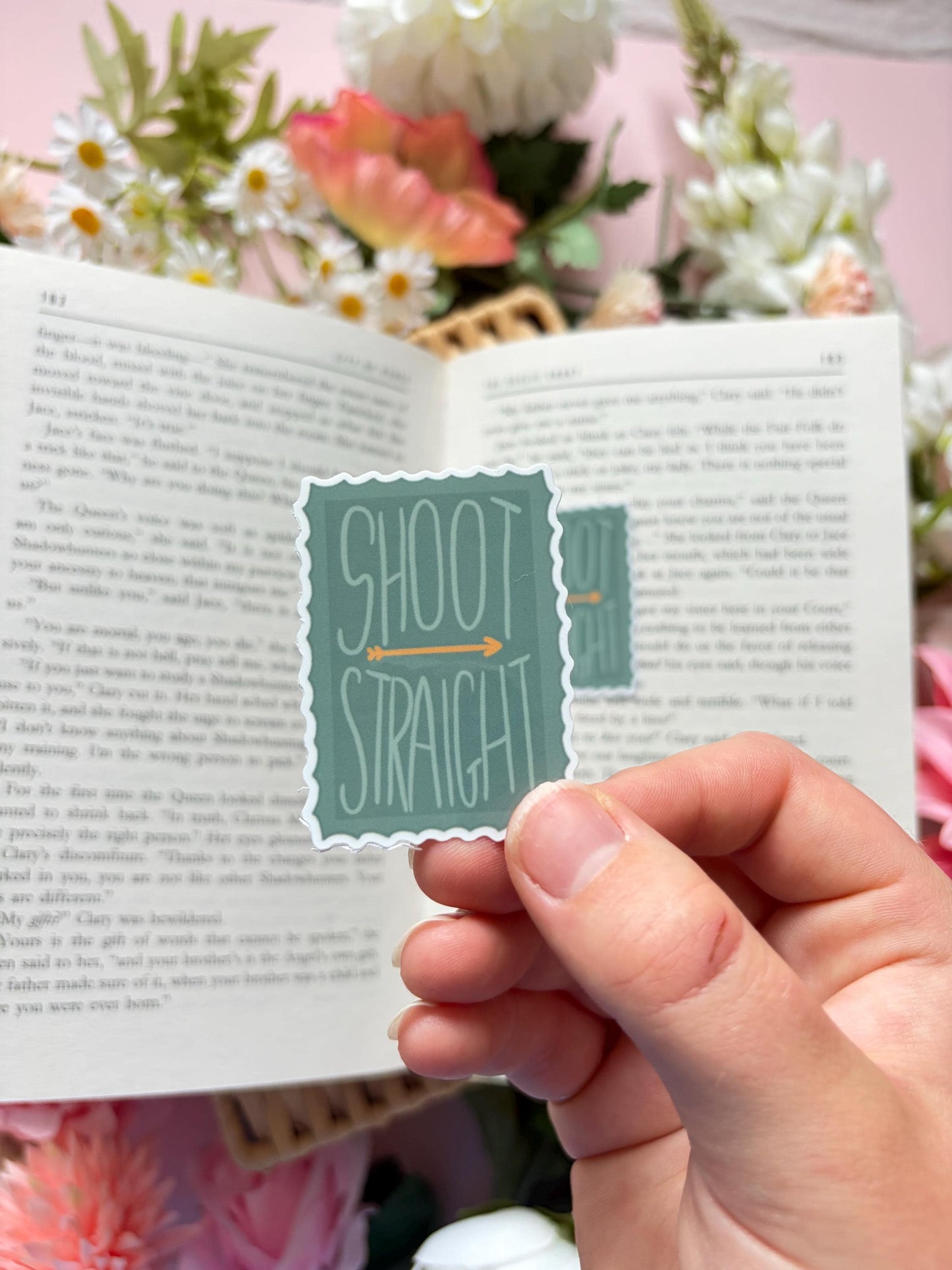 Shoot Straight Glossy Vinyl Sticker | Bookish Arrow Sticker | Kindle & Reading Journal Decal | Handmade Minimal Fantasy Sticker