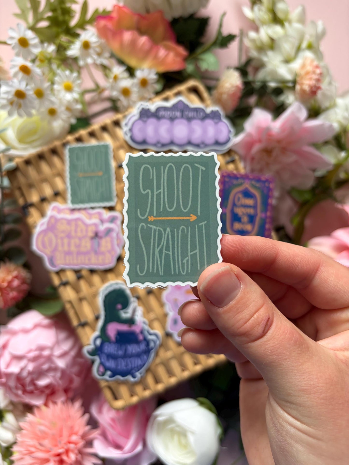 Shoot Straight Glossy Vinyl Sticker | Bookish Arrow Sticker | Kindle & Reading Journal Decal | Handmade Minimal Fantasy Sticker
